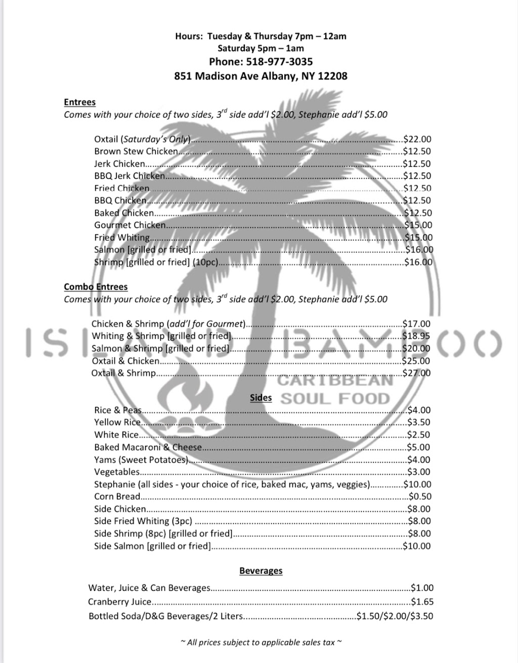 Island Bamboo | restaurant | 851 Madison Ave, Albany, NY 12208, USA | 5189773035 OR +1 518-977-3035