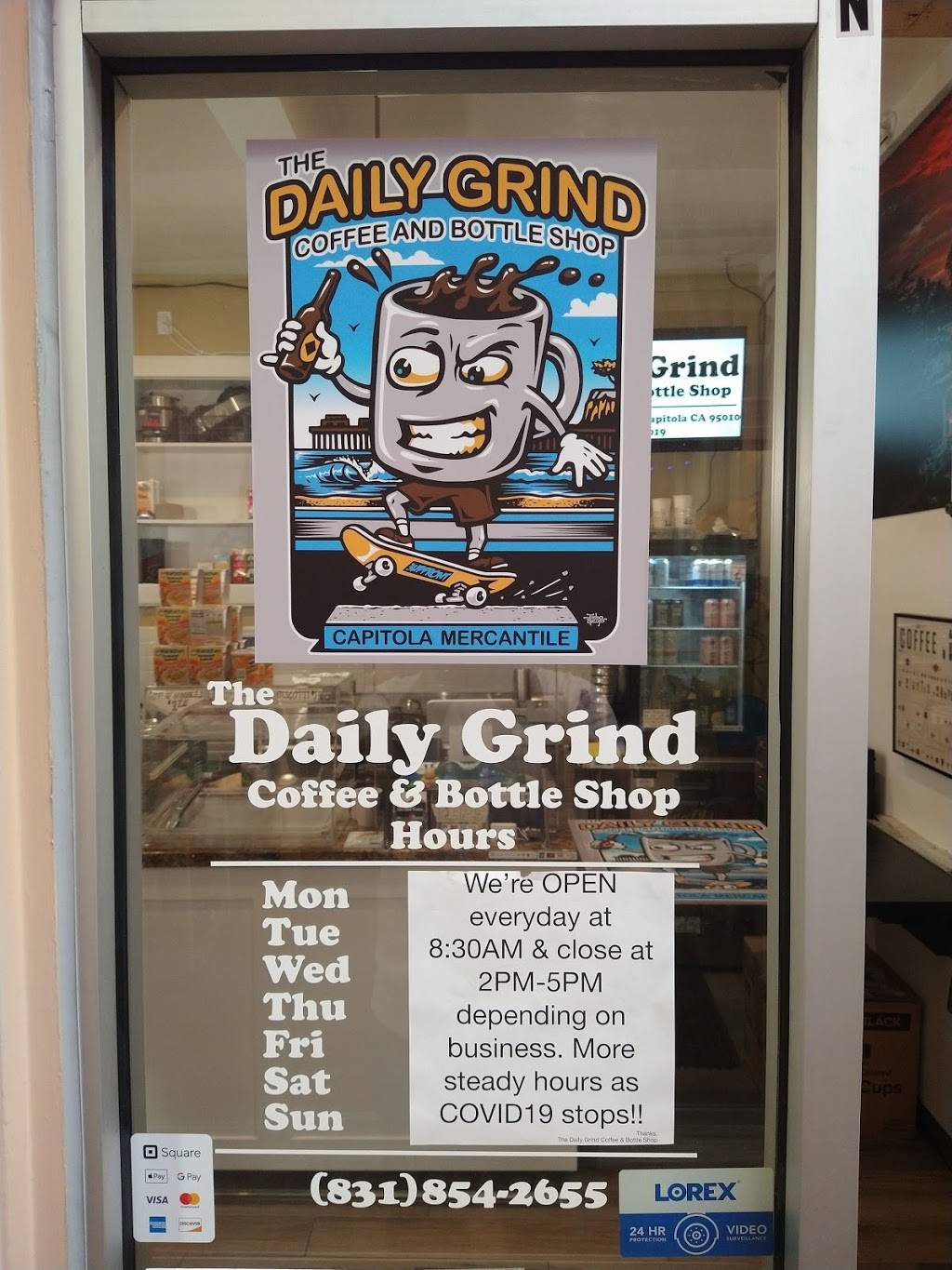 The Daily Grind Coffee & Bottle Shop | cafe | 115 San Jose Ave STE N, Capitola, CA 95010, USA | 8318542655 OR +1 831-854-2655