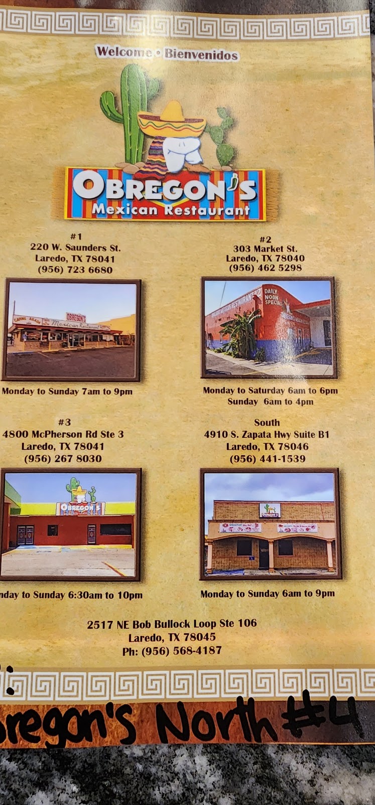 Obregons #4 | restaurant | 2517 Bob Bullock Loop, Laredo, TX 78045, USA | 9565684187 OR +1 956-568-4187