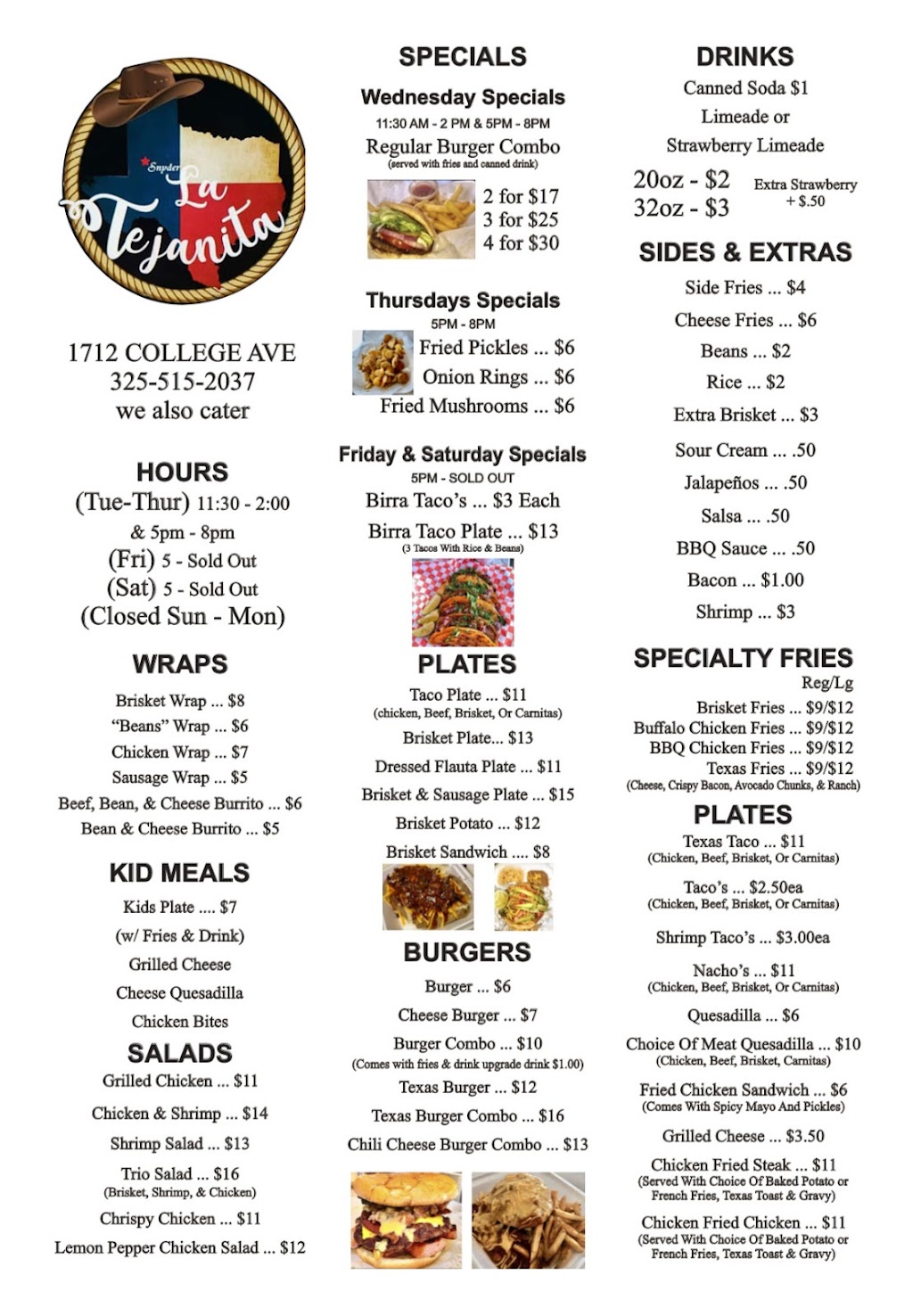 La Tejanita | restaurant | 1712 College Ave, Snyder, TX 79549, USA | 3259331804 OR +1 325-933-1804