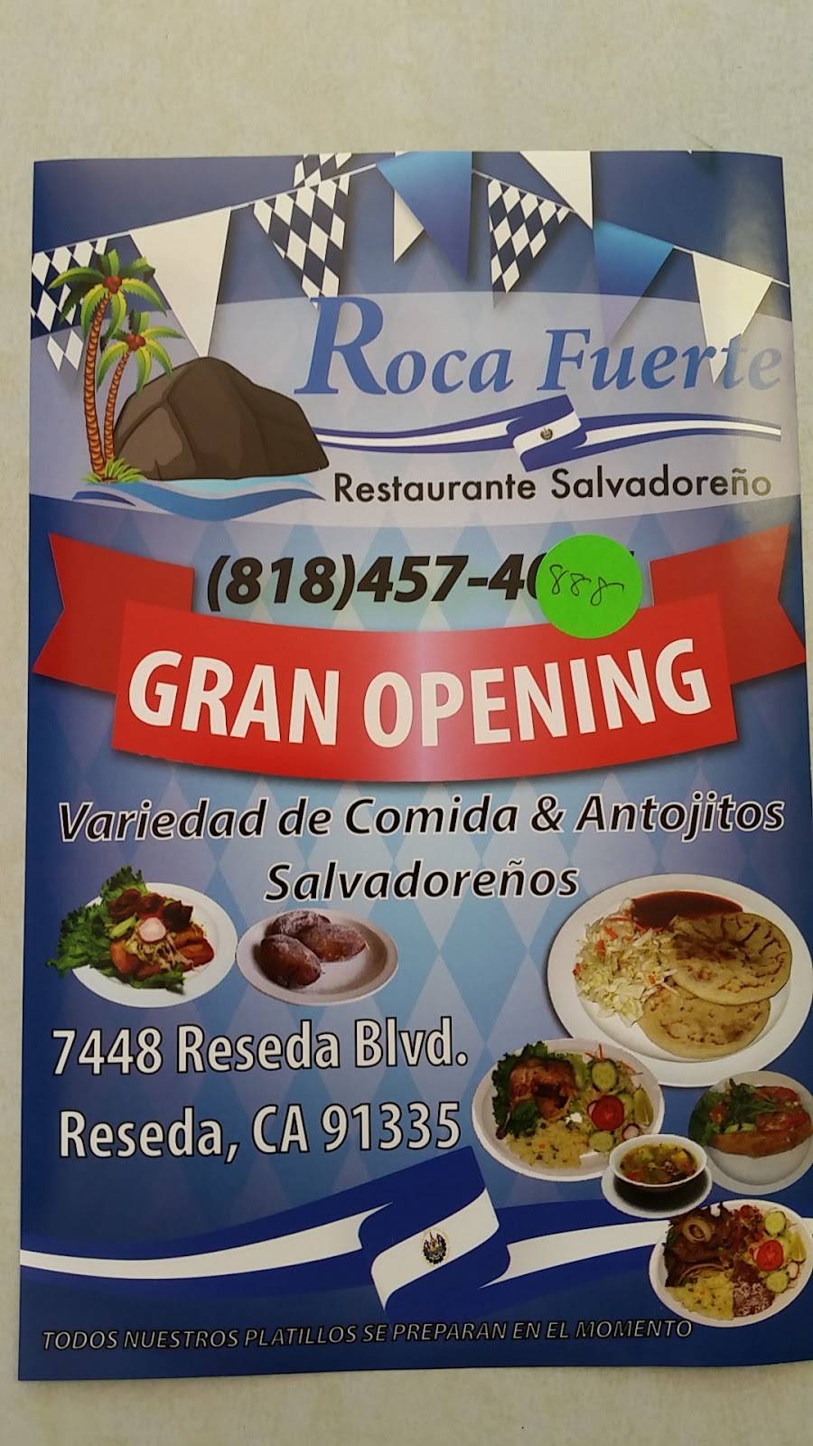 Roca Fuerte Salvadorean Restaurant 7448 Reseda Blvd, Reseda, CA 91335, USA