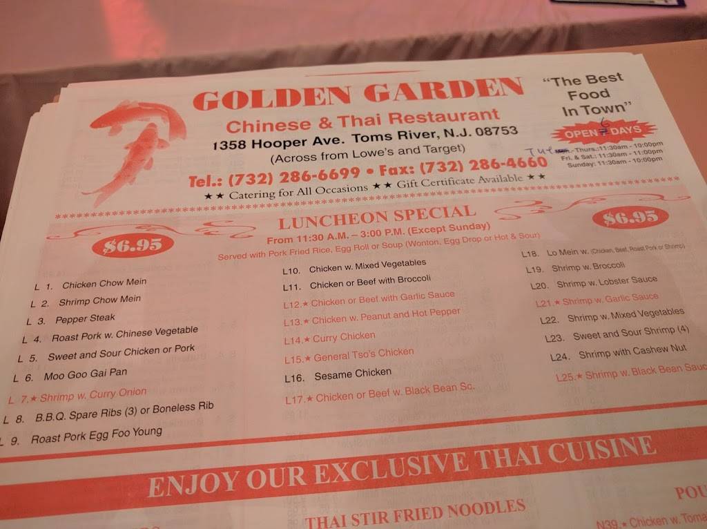 Golden Garden - Restaurant 1358 Hooper Ave Toms River Nj 08753 Usa