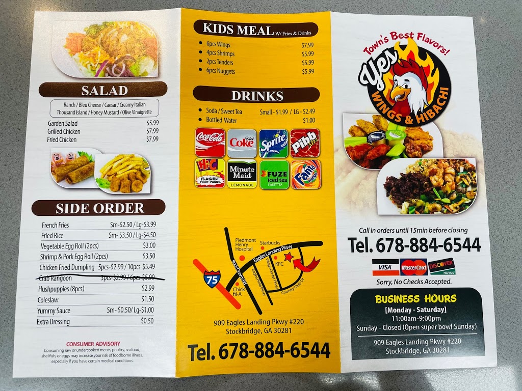 YES Wings & Hibachi 909 Eagles Landing Pkwy 220, Stockbridge, GA