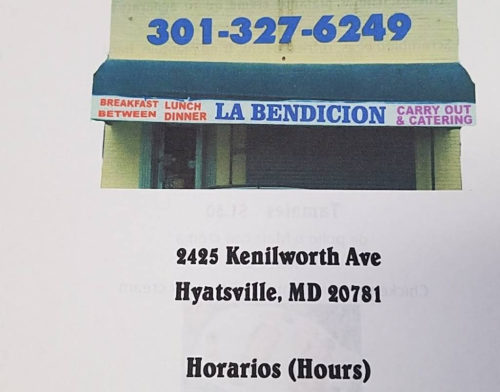 La Bendicion Carry Out 2425 Kenilworth Ave, Hyattsville, MD 20781, USA