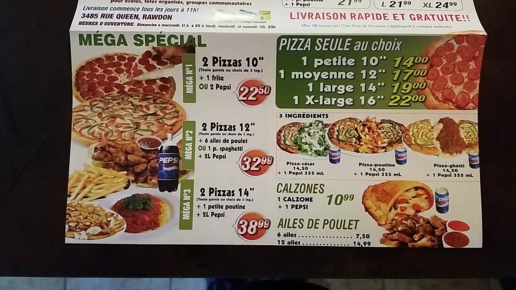 Pizza Rawdon | restaurant | 3485 Rue Queen, Rawdon, QC J0K 1S0, Canada | 4508348666 OR +1 450-834-8666