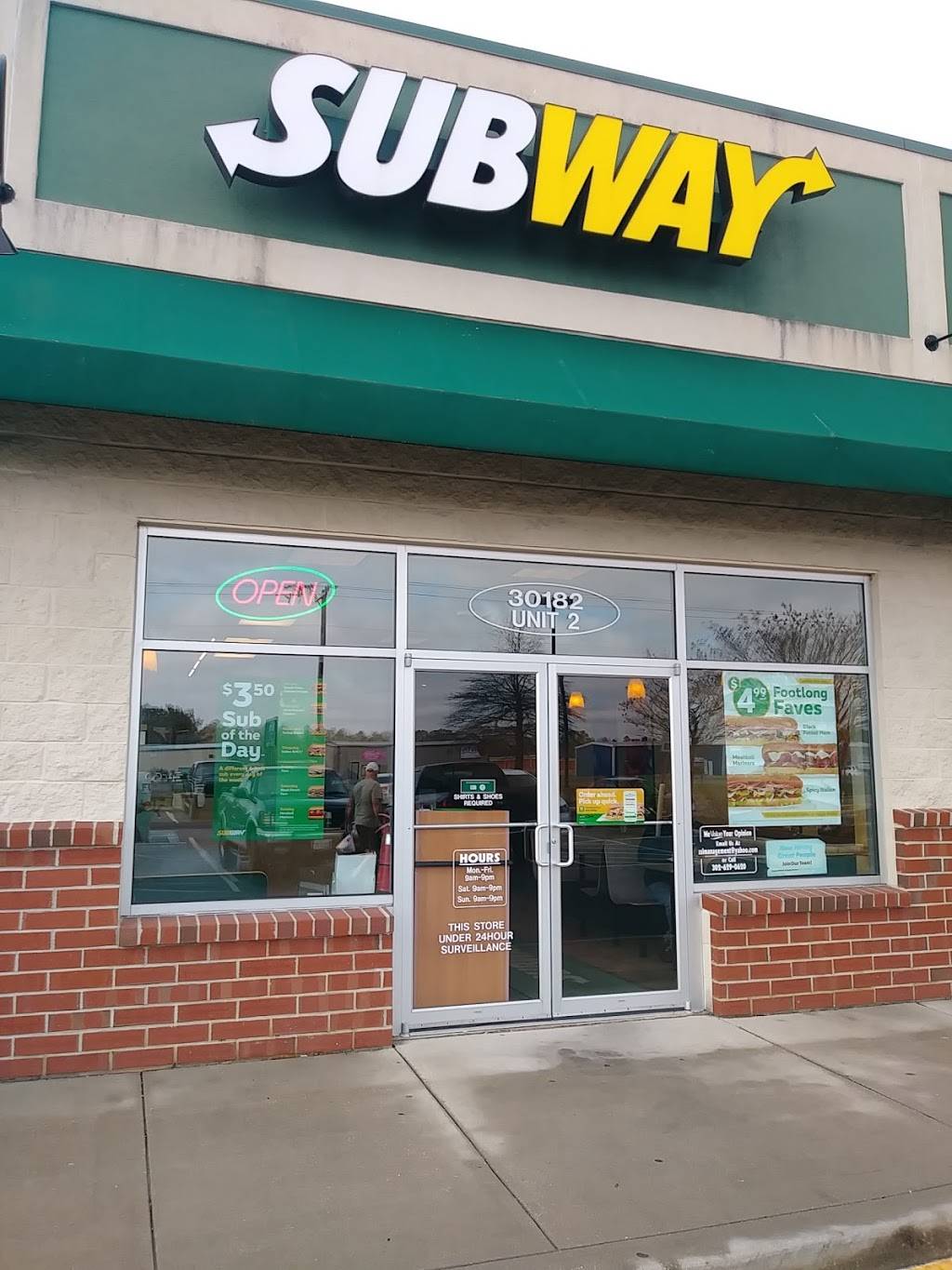 Subway Restaurants | Crossings, 30182 Sussex Hwy Unit 2, Laurel, DE ...