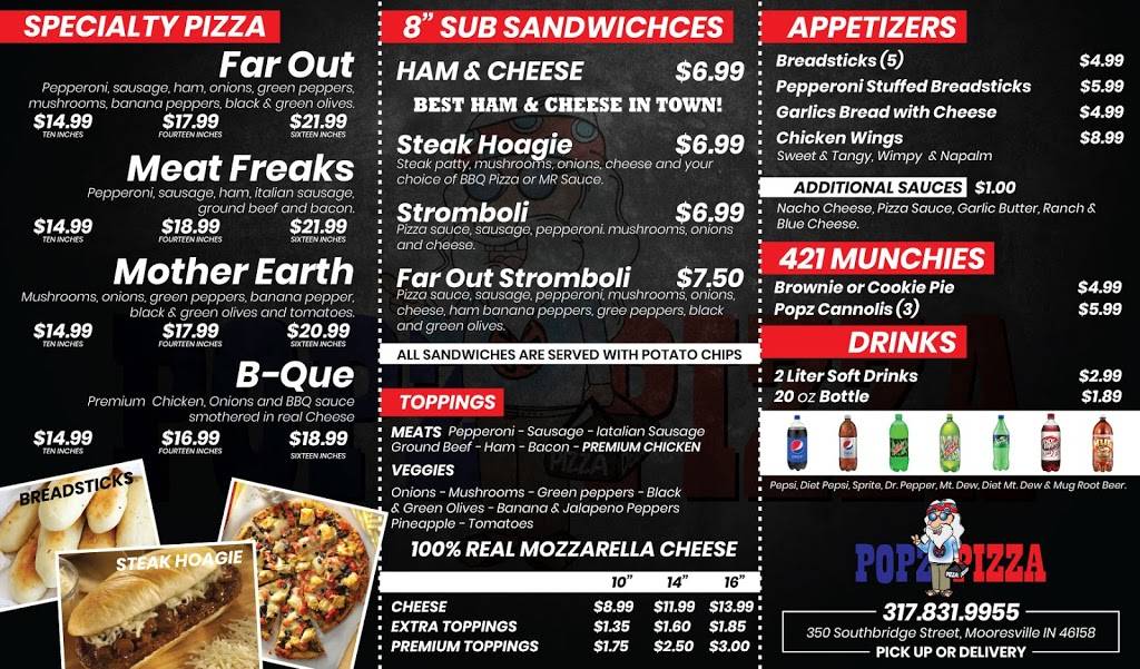 POPZ PIZZA | meal delivery | 350 Southbridge St, Mooresville, IN 46158, USA | 3178319955 OR +1 317-831-9955