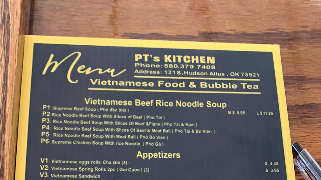 PT Kitchen and boba tea | cafe | 121 S Hudson St, Altus, OK 73521, USA | 5803016854 OR +1 580-301-6854