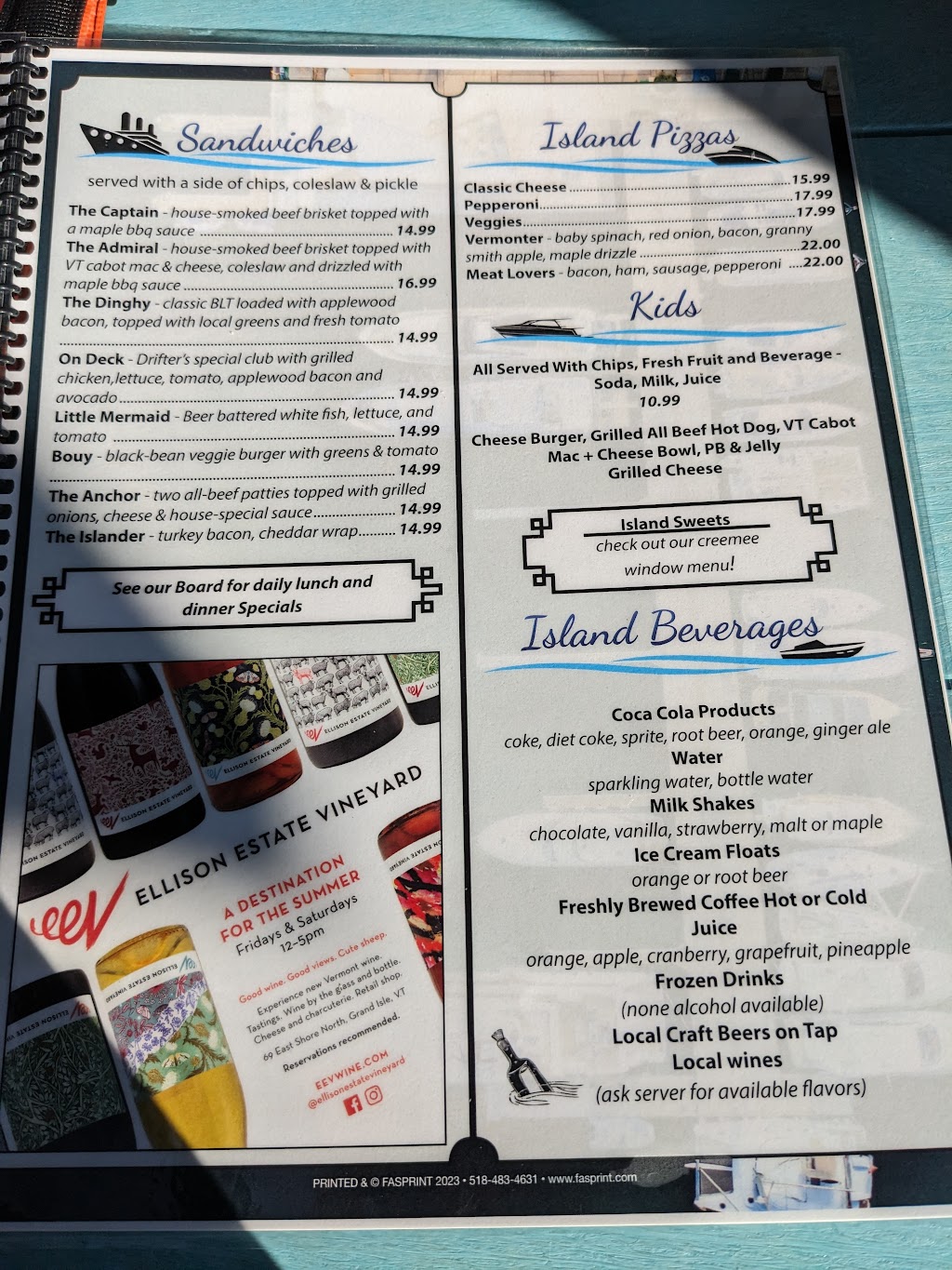 Drifters Boathouse Restaurant | restaurant | 2403 Pelots Point Rd, North Hero, VT 05474, USA | 8023785886 OR +1 802-378-5886