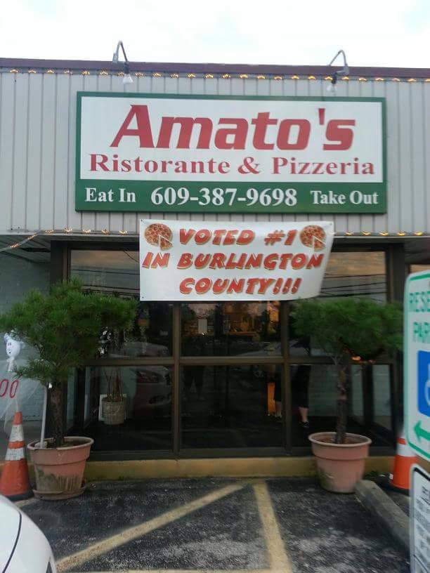 Amatos Pizzeria & Ristorante | restaurant | 1300 US-130, Burlington, NJ 08016, USA | 6093879698 OR +1 609-387-9698