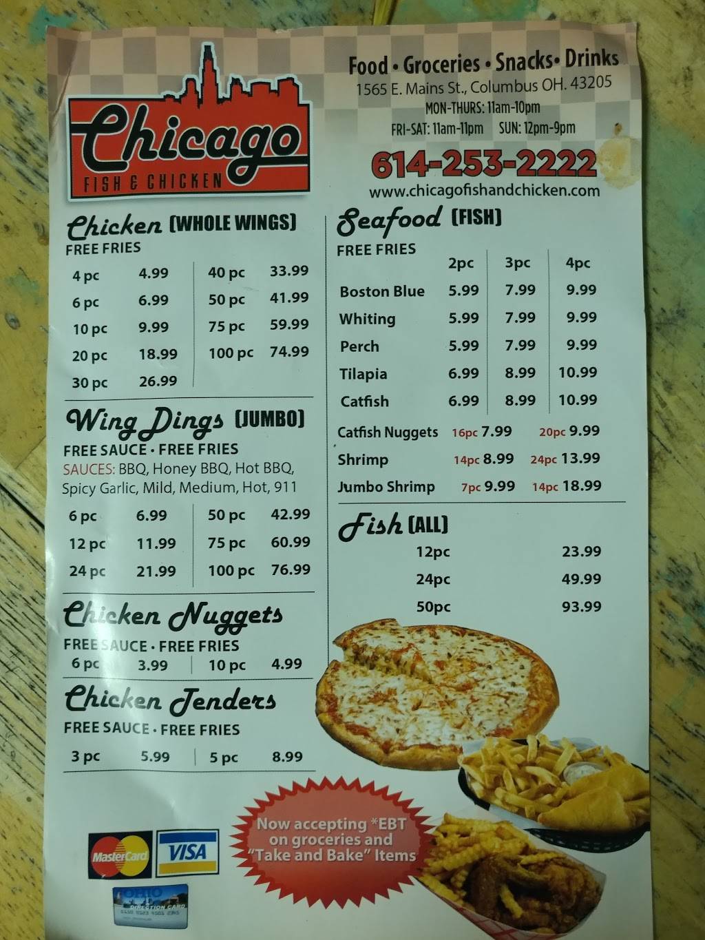 Chicago Fish & Chicken | restaurant | 1565 E Main St, Columbus, OH 43205, USA | 6142532222 OR +1 614-253-2222