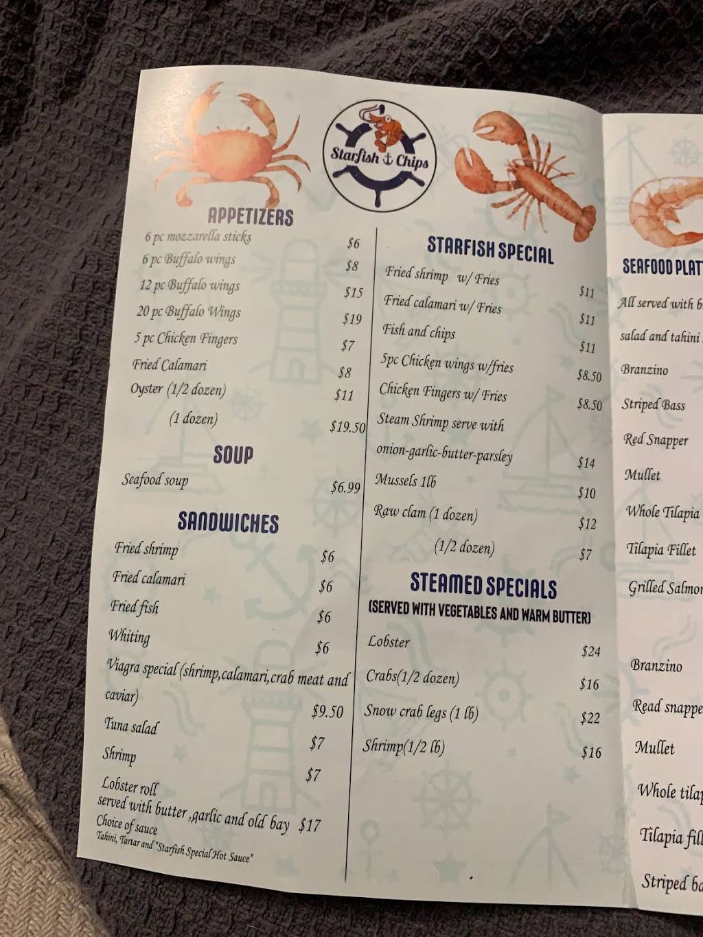Starfish & chips | restaurant | 1003 Broadway, Bayonne, NJ 07002, USA | 2014553440 OR +1 201-455-3440