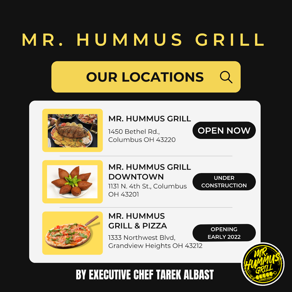 Mr. Hummus Grill and Pizza | restaurant | 1333 Northwest Blvd, Grandview Heights, OH 43212, USA | 6143072222 OR +1 614-307-2222