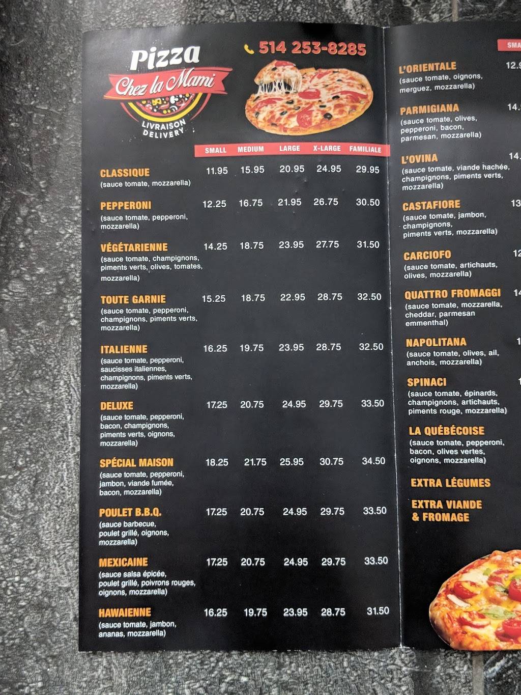 Pizza Chez la Mami | 4933 Boulevard Rosemont, Montréal, QC H1T 2E6, Canada