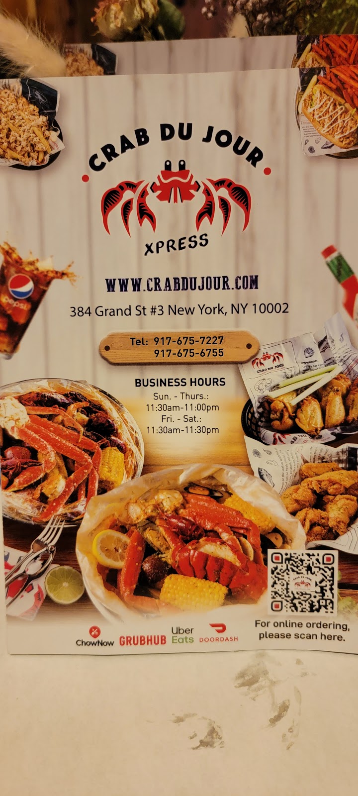 Crab Du Jour | restaurant | 384 Grand St #3, New York, NY 10002, USA | 9176757227 OR +1 917-675-7227