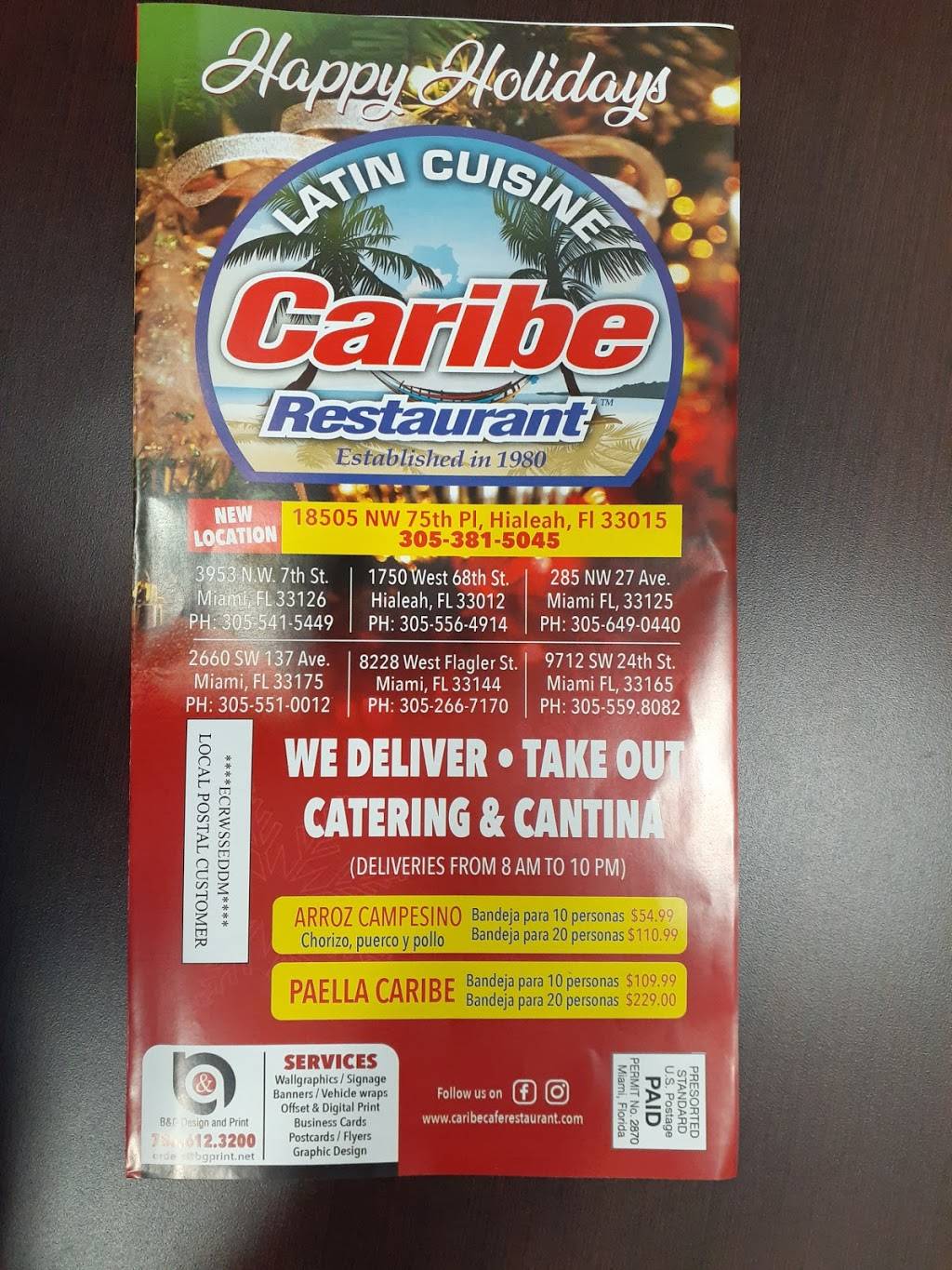 Caribe Cafe Restaurant 18505 NW 75th Pl, Hialeah, FL