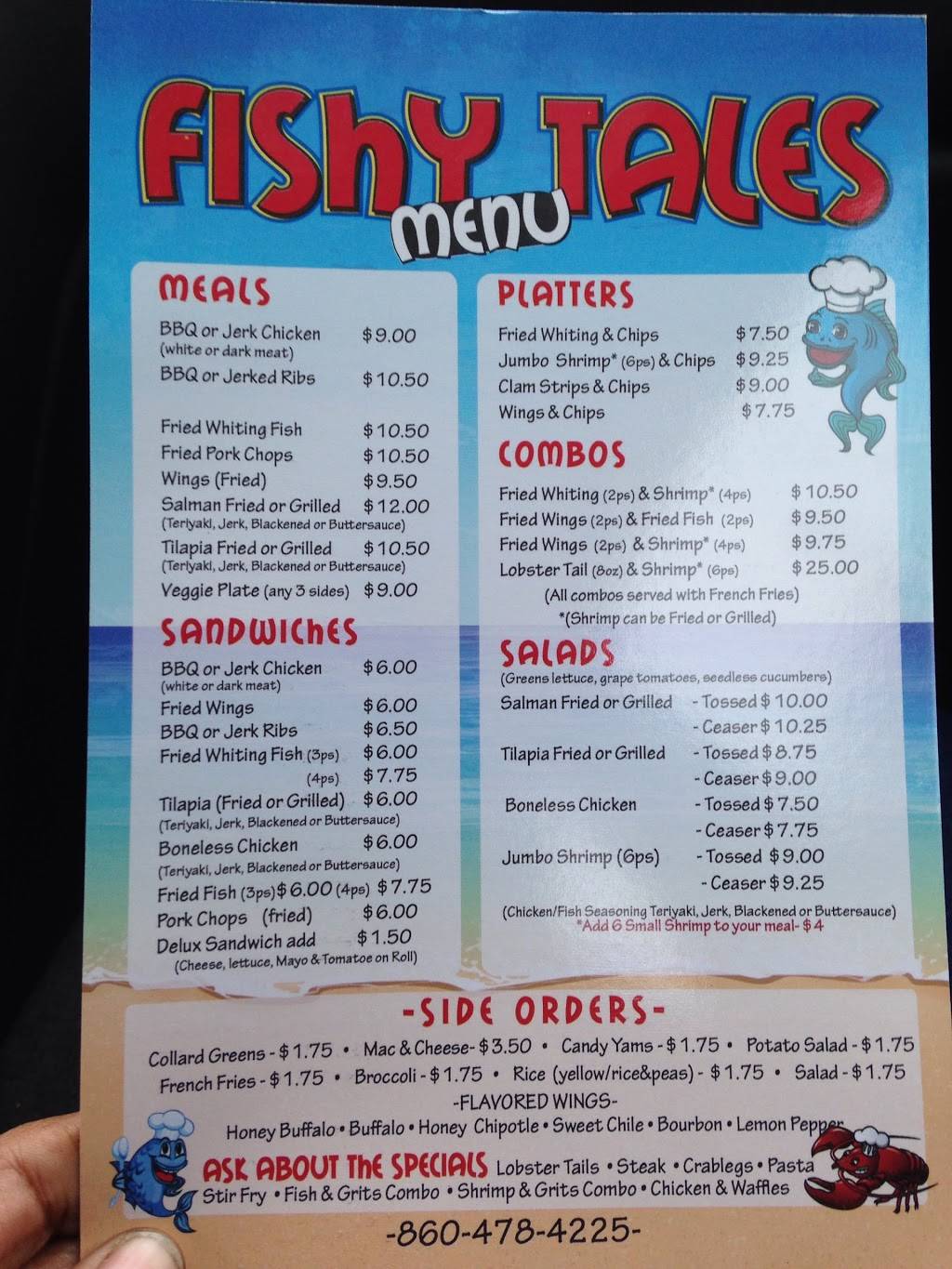Fishy Tales | restaurant | 2374 Main St, Hartford, CT 06120, USA | 8602410200 OR +1 860-241-0200