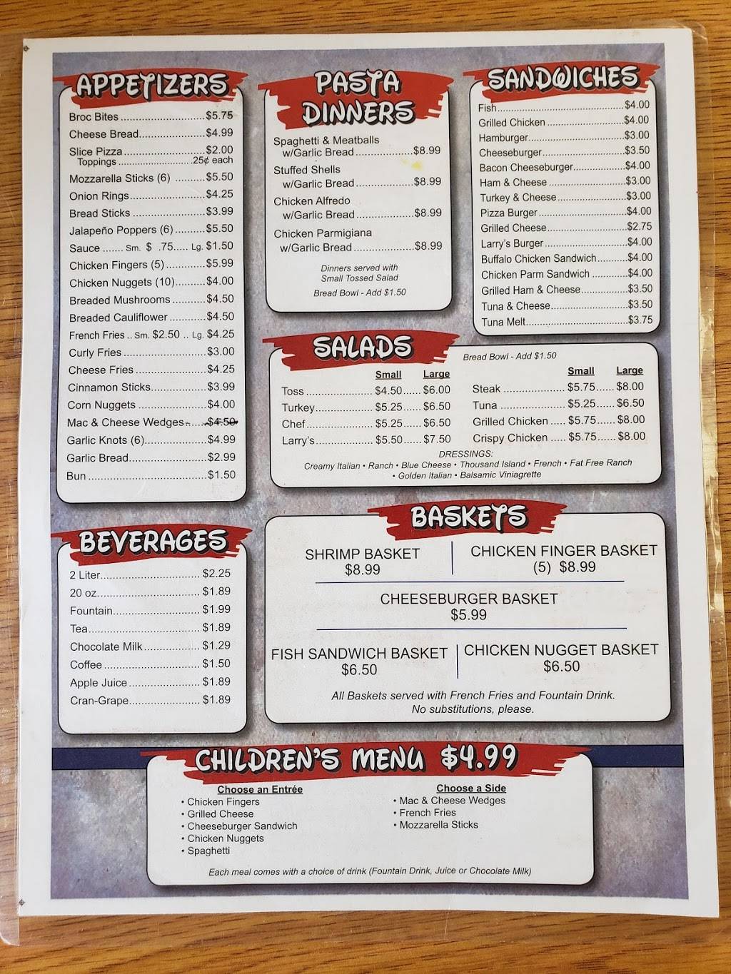 Larrys Pizza & Subs | meal takeaway | 34 Chestnut St, Mifflinburg, PA 17844, USA | 5709665012 OR +1 570-966-5012