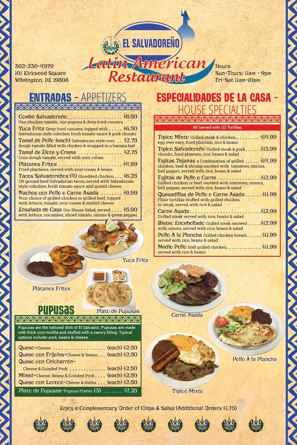 El Salvadoreño Restaurant 101 Kirkwood Square, Wilmington, DE 19808, USA