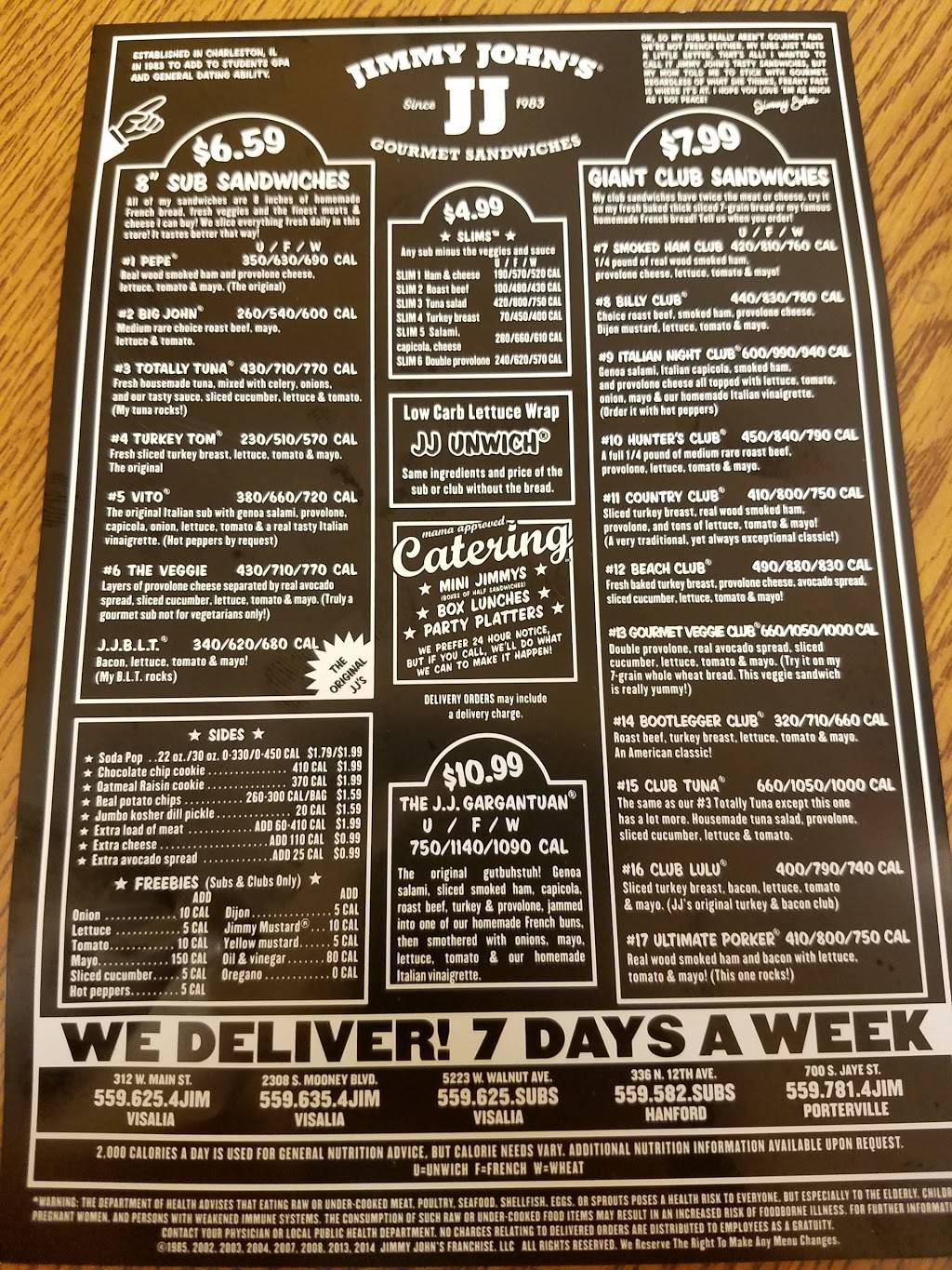 Jimmy Johns | meal delivery | 2038 S Mooney Blvd, Visalia, CA 93277, USA | 5596354546 OR +1 559-635-4546
