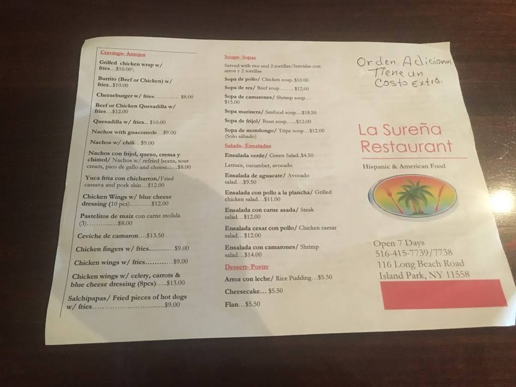 La Sureña Restaurant 116 Long Beach Rd, Island Park, NY 11558, USA