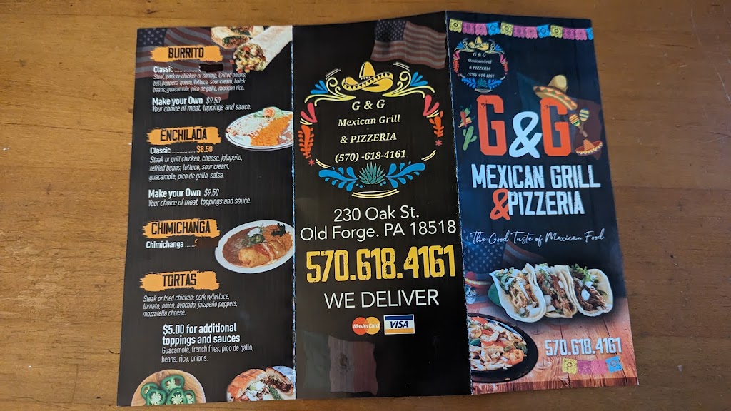 G&G MEXICAN GRILL AND PIZZERIA | restaurant | 230 Oak St, Old Forge, PA 18518, USA | 5706184161 OR +1 570-618-4161