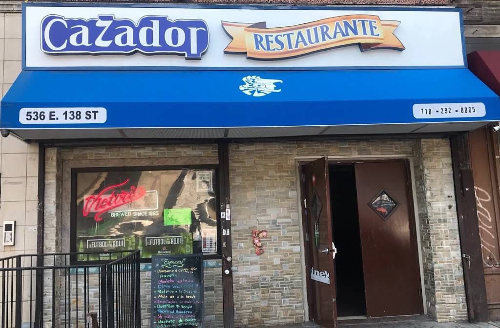 Cazador Restaurant | restaurant | 536 E 138th St, Bronx, NY 10454, USA | 7182928865 OR +1 718-292-8865