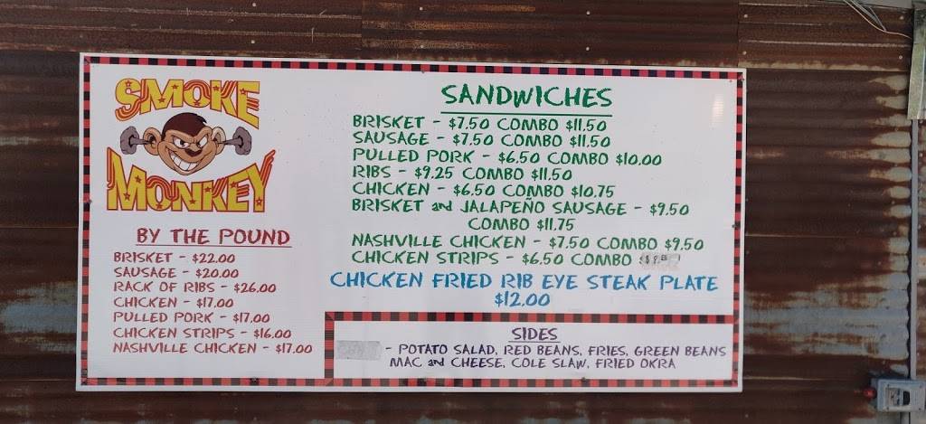 Smoke Monkey East Texas | restaurant | 19785 TX-155, Flint, TX 75762, USA | 9033210126 OR +1 903-321-0126