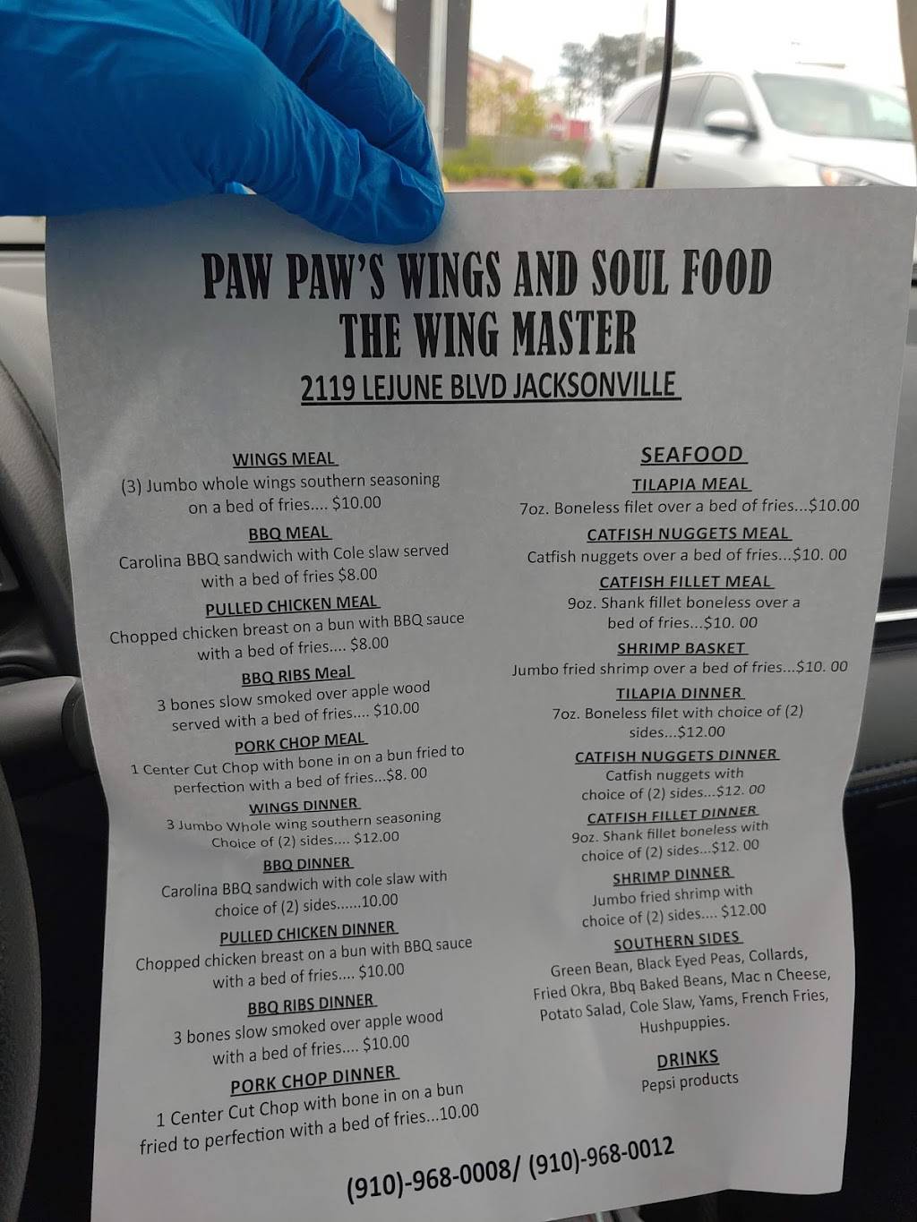 Paw Paws Wings | restaurant | 2119 Lejeune Blvd, Jacksonville, NC 28546, USA | 9109680008 OR +1 910-968-0008