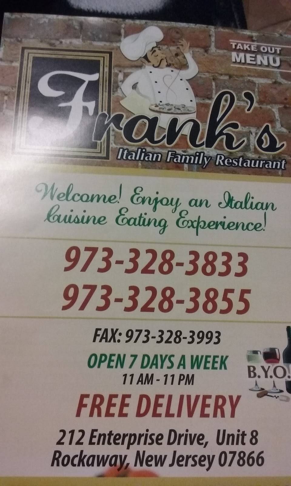 Franks Italian Family Restaurant | restaurant | 11 E Munson Ave, Dover, NJ 07801, USA | 9733283833 OR +1 973-328-3833