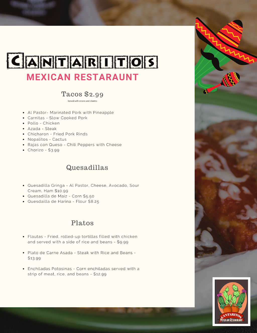 Cantaritos Mexican Restaurant | restaurant | 1412 Starling Dr unit c, Richmond, VA 23229, USA | 8046584549 OR +1 804-658-4549
