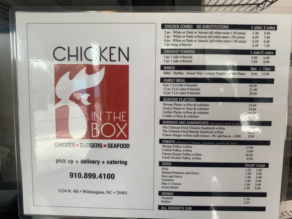 Chicken In The Box | meal takeaway | 1124 N 4th St, Wilmington, NC 28401, USA | 9108994100 OR +1 910-899-4100