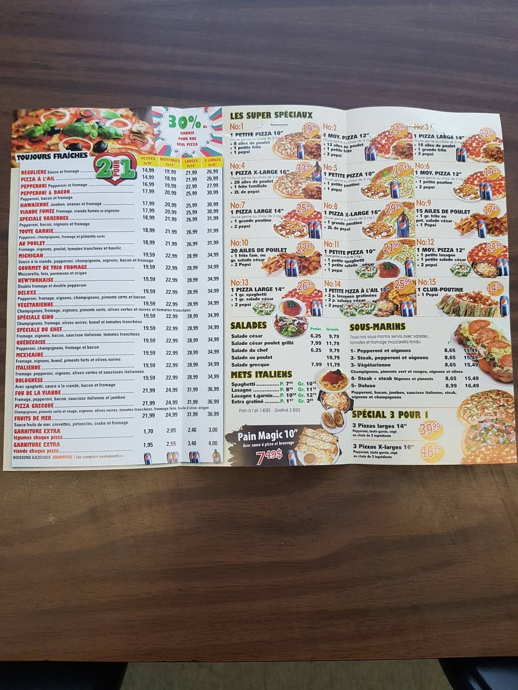 Pizza Gino | restaurant | 311 Boulevard de la Marine, Varennes, QC J3X 1Z4, Canada | 4509290929 OR +1 450-929-0929
