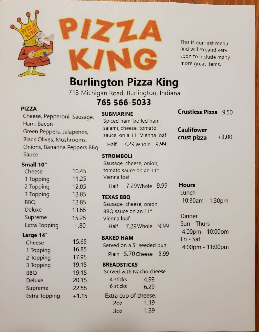 Burlington Pizza King Meal takeaway 713 S Michigan St, Burlington