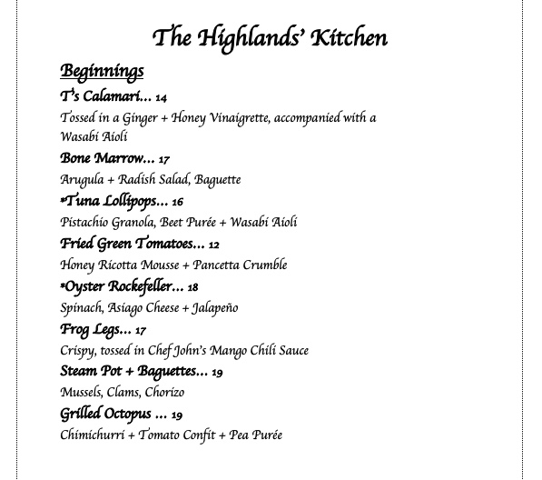The Highlands Kitchen + Bar | restaurant | 454 Memorial Hwy, Lake Lure, NC 28746, USA | 8284364023 OR +1 828-436-4023