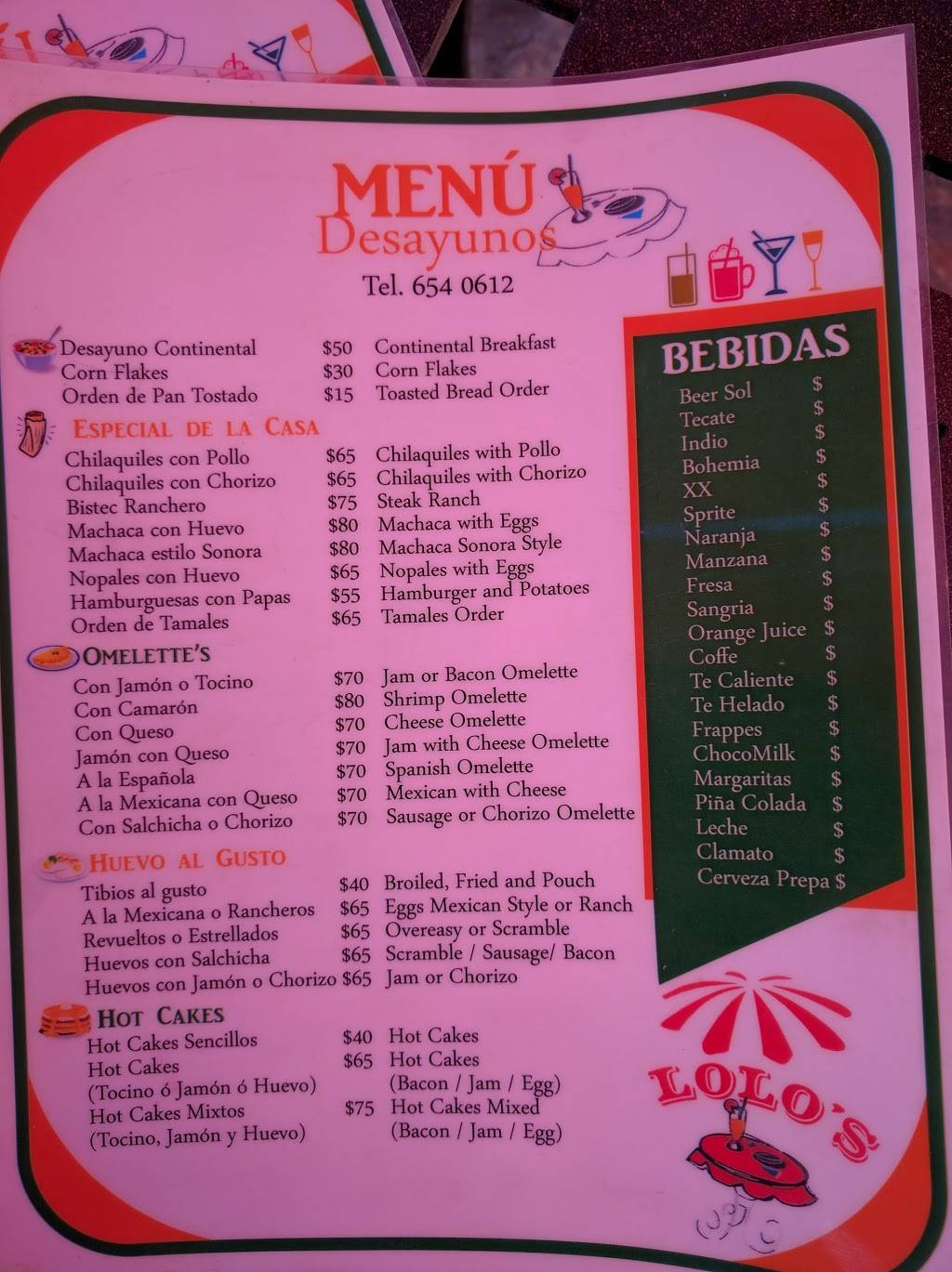Lolos Restaurant | restaurant | Av. Juárez, Tecate Centro, Pliego, 21400 Tecate, B.C., Mexico | 016656540612 OR +52 665 654 0612