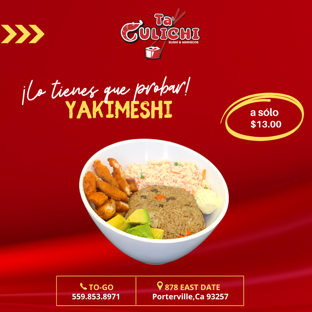 Sushi y Mariscos TaCulichi | meal takeaway | 878 E Date Ave, Porterville, CA 93257, USA | 5598538971 OR +1 559-853-8971