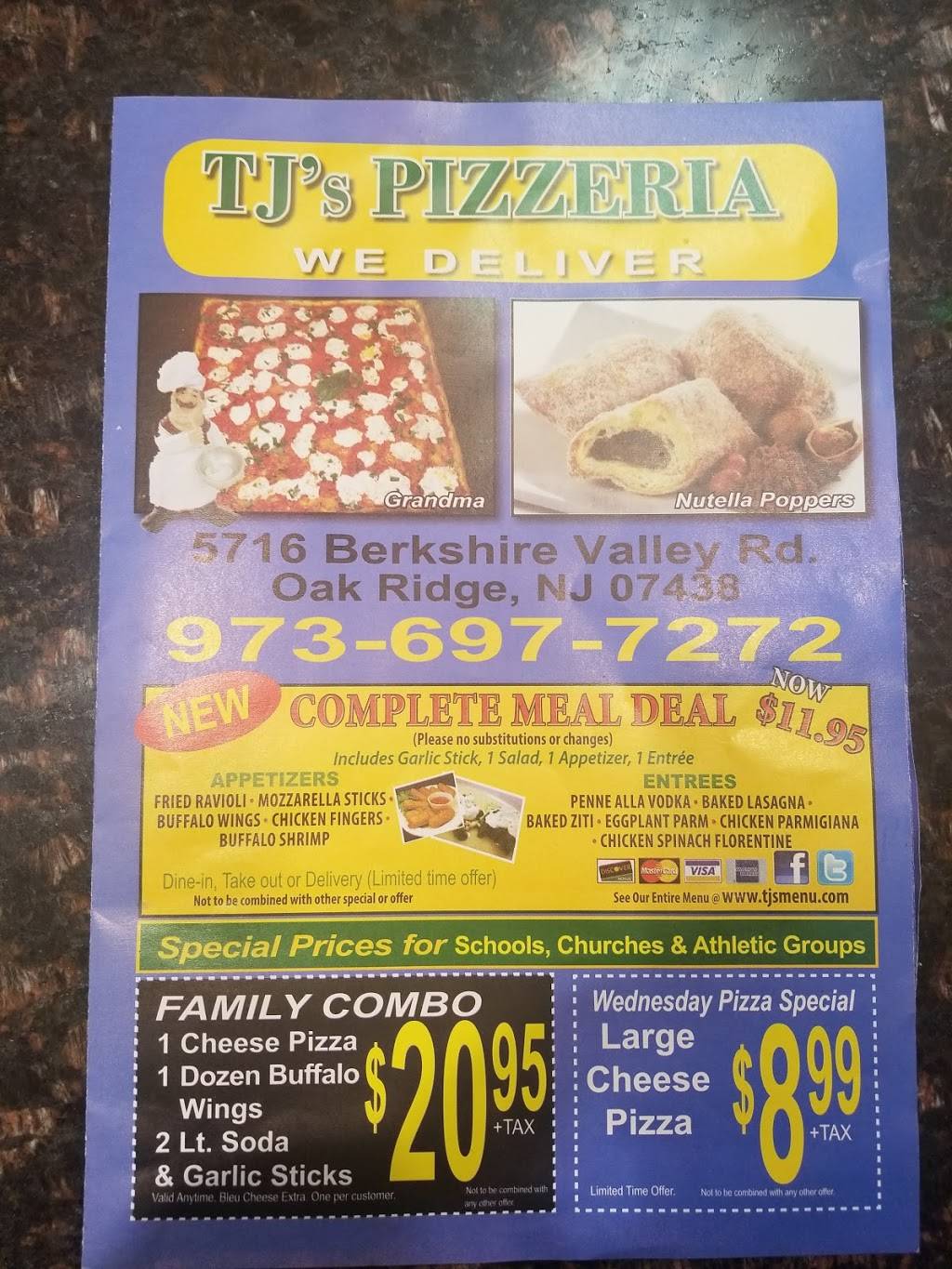 TJ's Pizzeria Cafe 5716 Berkshire Valley Rd, Oak Ridge, NJ 07438, USA