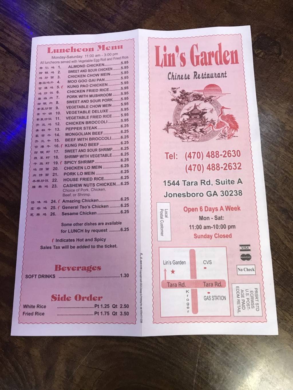 Lin S Garden Restaurant 1544 Tara Rd Suite A Jonesboro Ga