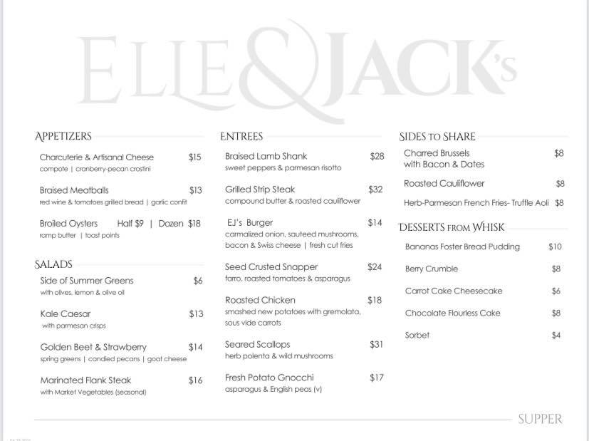 Elle & Jacks | restaurant | 1201 Chapline St, Wheeling, WV 26003, USA | 3049050468 OR +1 304-905-0468