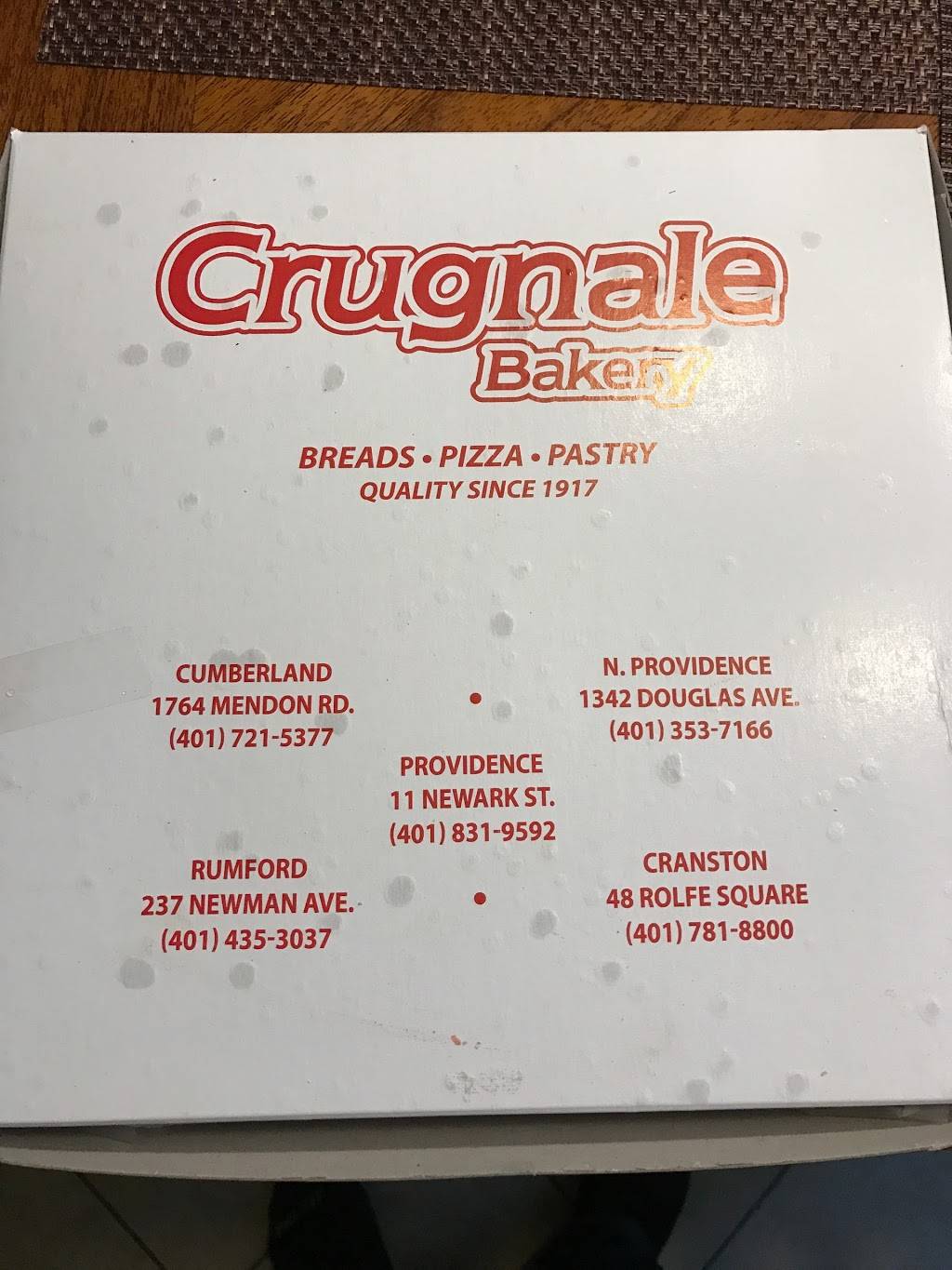 Crugnale Bakery | bakery | 237 Newman Ave, Rumford, RI 02916, USA | 4014353037 OR +1 401-435-3037