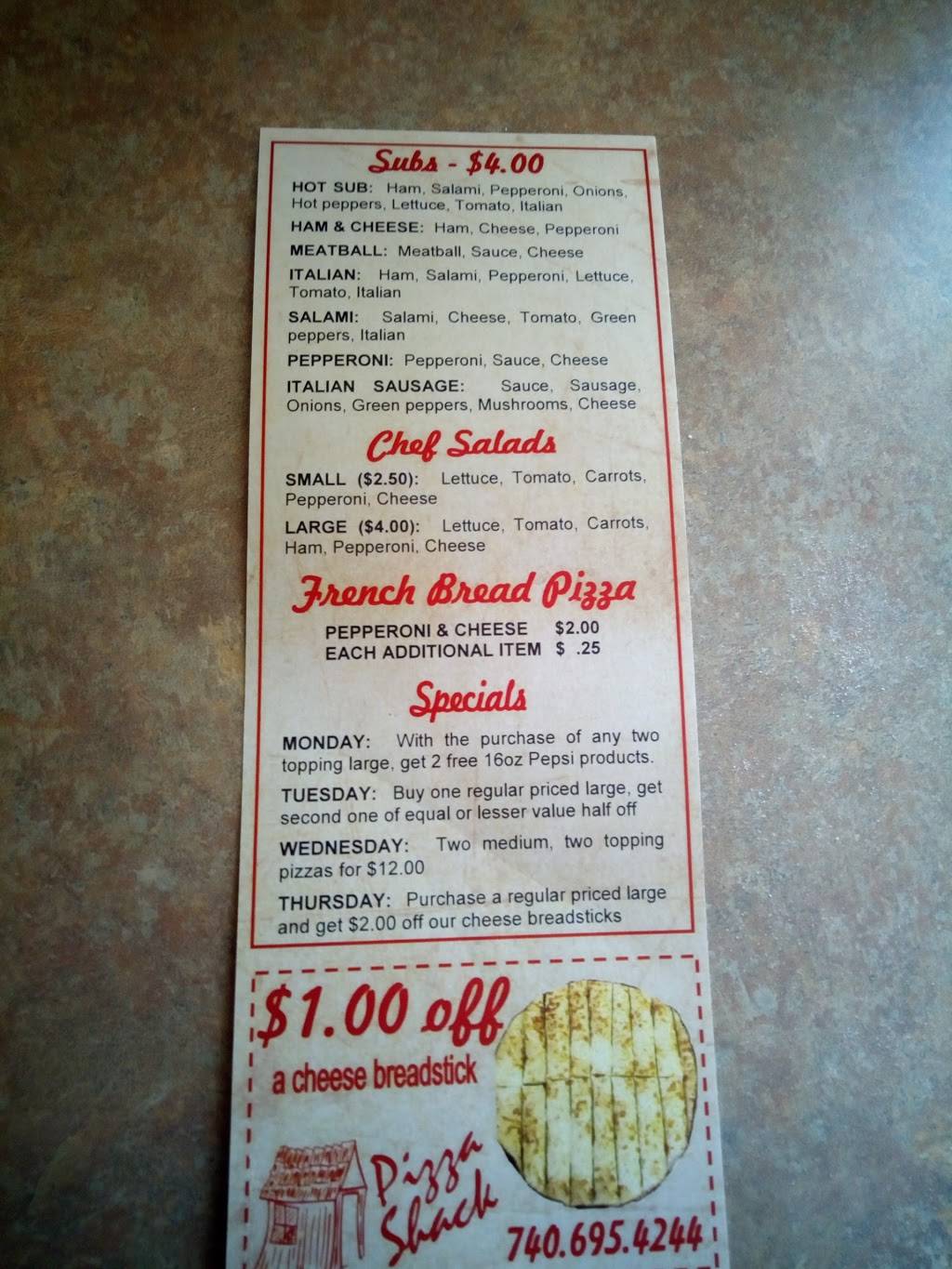 Pizza Shack | restaurant | 111 Woodrow Ave, St Clairsville, OH 43950, USA | 7406954244 OR +1 740-695-4244