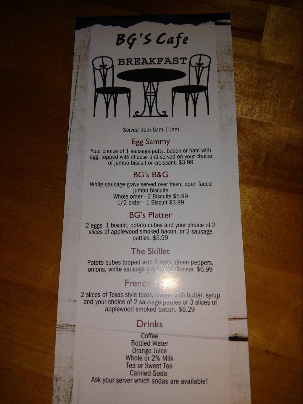BGs Cafe | restaurant | Bay View Gardens, IL 61611, USA | 3098895030 OR +1 309-889-5030
