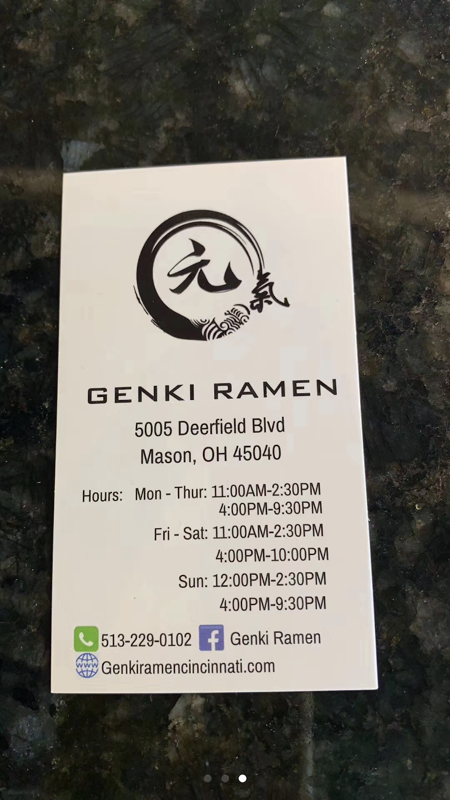 Genki Ramen | restaurant | 5005 Deerfield Blvd, Mason, OH 45040, USA | 5132290102 OR +1 513-229-0102