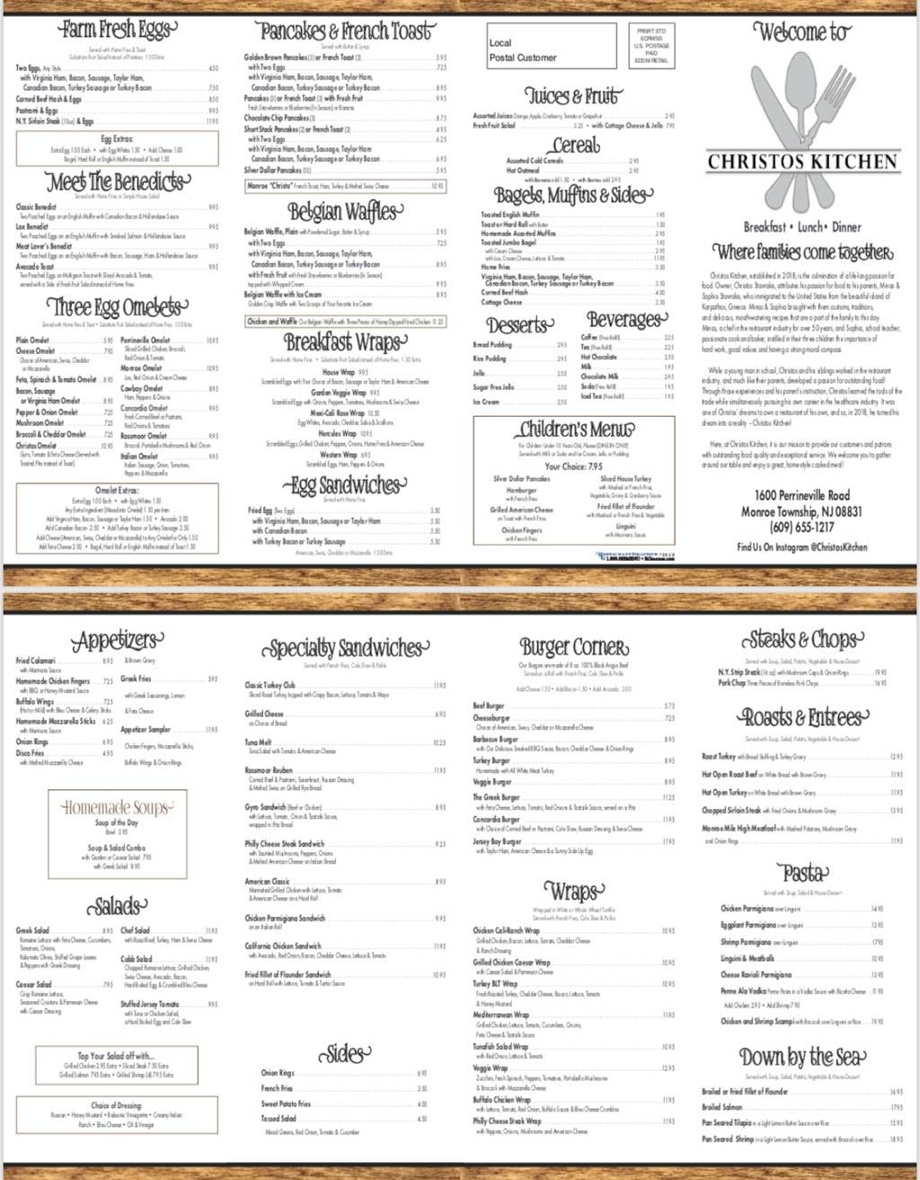 Christos Kitchen Restaurant 1600 Perrineville Rd Monroe Township Nj 08831 Usa