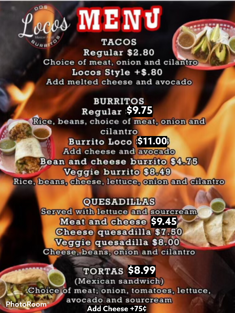Dos Locos Burritos Restaurant 39411 Schoolcraft, Plymouth, MI 48170