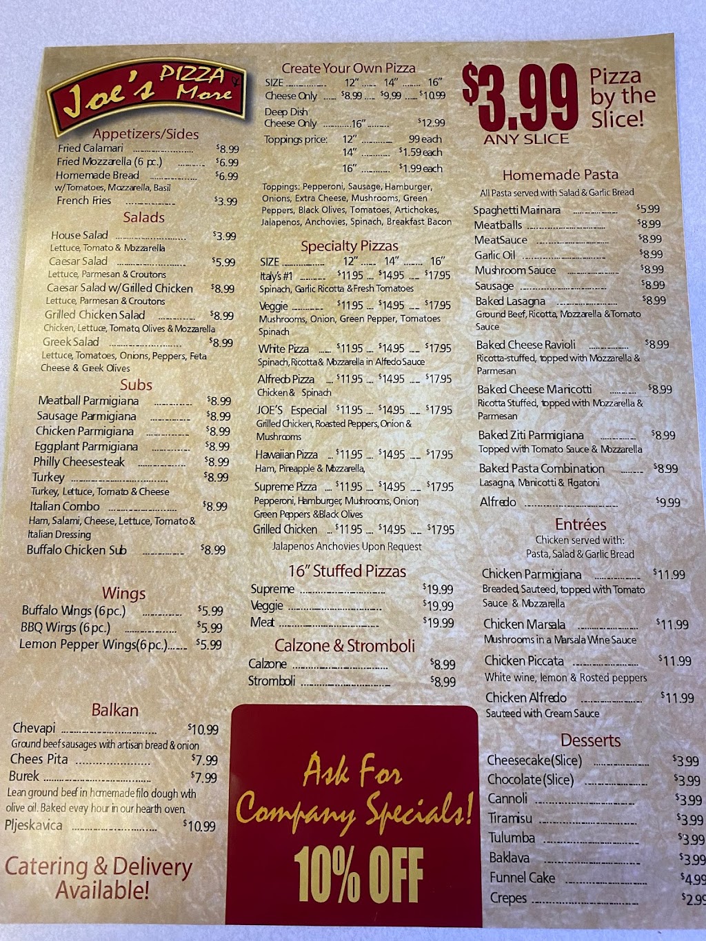 Joe’s Pizza & More | restaurant | 3000 SE Loop 820, Fort Worth, TX 76140, USA | 8173499823 OR +1 817-349-9823