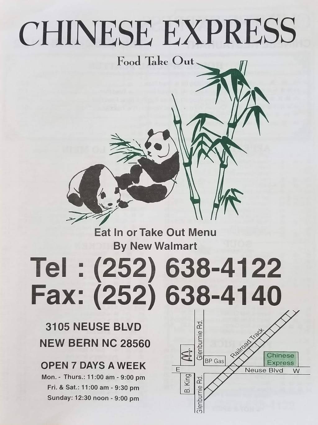 Chinese Express | meal takeaway | 3105 Neuse Blvd, New Bern, NC 28560, USA | 2526384122 OR +1 252-638-4122