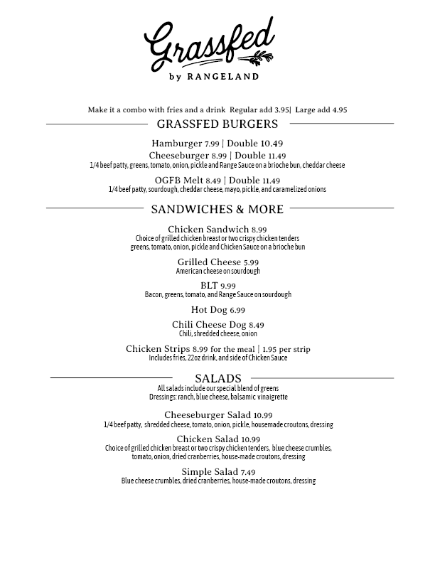 Grassfed by Rangeland | restaurant | 628 S Main St, Templeton, CA 93465, USA | 8054349200 OR +1 805-434-9200
