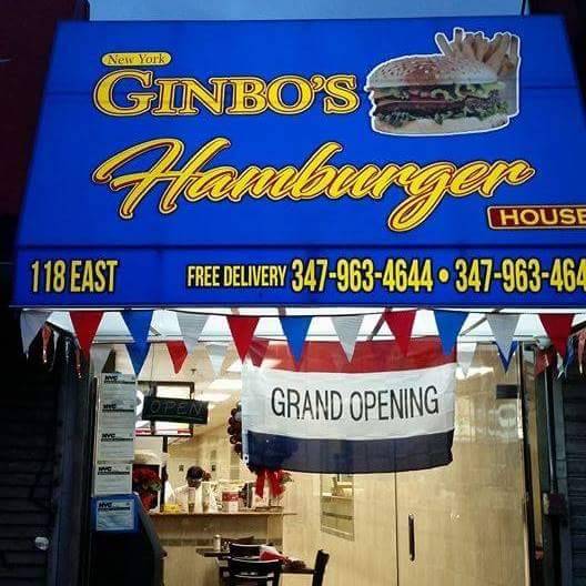 Ginbos Hamburger House | restaurant | 118 E 170th St, Bronx, NY 10452, USA | 3472184082 OR +1 347-218-4082
